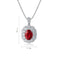 S925 Silver Cultivated Red Gem Necklace A (JRURN047Y)