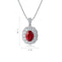 S925 Silver Cultivated Red Gem Necklace A (JRURN047Y)