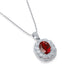S925 Silver Cultivated Red Gem Necklace A (JRURN047Y)