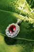 S925 Silver Cultivated Red Gem Necklace A (JRURN047Y)