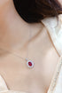 S925 Silver Cultivated Red Gem Necklace A (JRURN047Y)