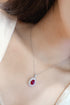S925 Silver Cultivated Red Gem Necklace A (JRURN047Y)