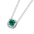 S925 Silver Cultivated Emerald Necklace A (JSEGN037Y)