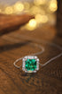 S925 Silver Cultivated Emerald Necklace A (JSEGN037Y)