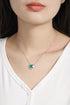 S925 Silver Cultivated Emerald Necklace A (JSEGN037Y)