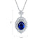 S925 Silver Cultivated Sapphire Necklace A (JSABN018Y)