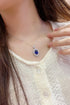 S925 Silver Cultivated Sapphire Necklace A (JSABN018Y)