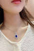 S925 Silver Cultivated Sapphire Necklace A (JSABN018Y)