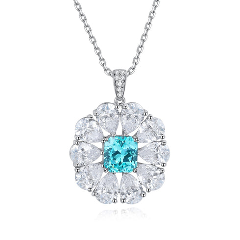 S925 silver cultivated Paraiba Necklace A (JN035Y)