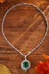 S925 Silver Cultivated Emerald Necklace W (JSEGN2095Y)
