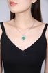 S925 Silver Cultivated Emerald Necklace W (JSEGN2095Y)