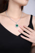 S925 Silver Cultivated Emerald Necklace W (JSEGN2095Y)