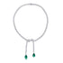 S925 Silver Cultivated Emerald Necklace W (JSEGN684Y)