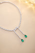 S925 Silver Cultivated Emerald Necklace W (JSEGN684Y)