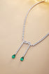 S925 Silver Cultivated Emerald Necklace W (JSEGN684Y)