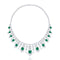 S925 Silver Cultivated Emerald Large Set Chain W (JSEGN490Y)