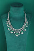 S925 Silver Cultivated Emerald Large Set Chain W (JSEGN490Y)