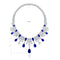 S925 Silver Cultivated Sapphire Luxury Large Set Chain A (JSABN350Y)