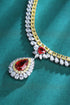 S925 Silver Cultivated Red Gem Large Set Chain A (JRURN524Y)