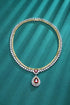S925 Silver Cultivated Red Gem Large Set Chain A (JRURN524Y)
