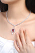 S925 silver cultivated Red Gem Luxury Large Set Chain W (JRURN349Y)