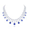 S925 silver blue Corundum Luxury Large Chain Set W (PN123Y)