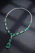 S925 Silver Synthetic Emerald Luxury Set Chain A (PSEGN121Y)