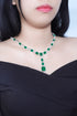 S925 Silver Synthetic Emerald Luxury Set Chain A (PSEGN121Y)