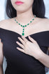 S925 Silver Synthetic Emerald Luxury Set Chain A (PSEGN121Y)