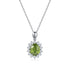 S925 SIlver Natural Peridot Neckalce W (JN307Y)