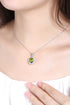 S925 SIlver Natural Peridot Neckalce W (JN307Y)