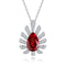 S925 Silver Cultivated Ruby Necklace W (JSABN524Y)