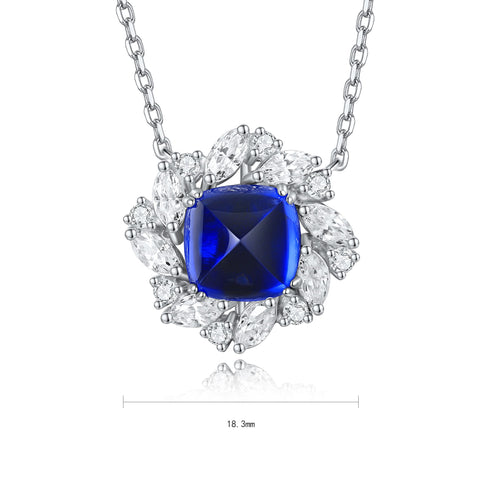 S925 Silver Cultivated Sapphire Necklace W (JSABN439Y)