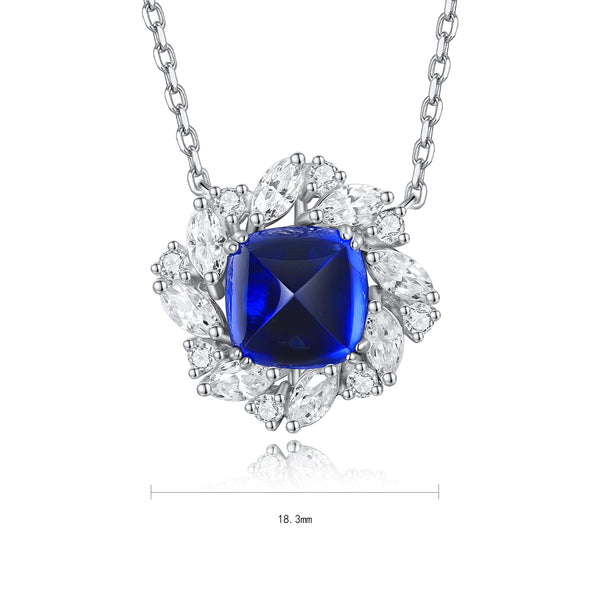 S925 Silver Cultivated Sapphire Necklace W (JSABN439Y)
