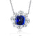 S925 Silver Cultivated Sapphire Necklace W (JSABN439Y)