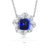S925 Silver Cultivated Sapphire Necklace W (JSABN439Y)