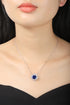 S925 Silver Cultivated Sapphire Necklace W (JSABN439Y)