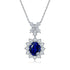 S925 Silver Cultivated sapphire Necklace W (JSABN309Y)