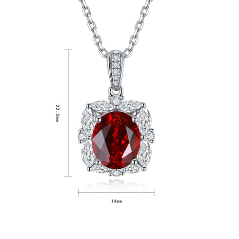 S925 Silver Cultivated Ruby Necklace W (JRURN050Y)