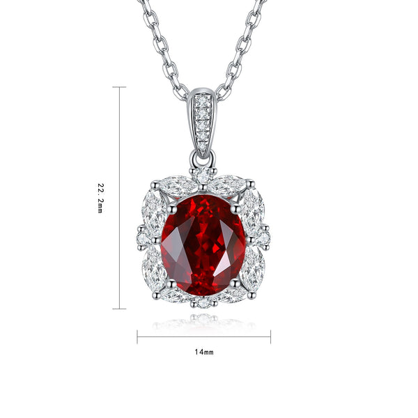 S925 Silver Cultivated Ruby Necklace W (JRURN050Y)