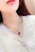 S925 Silver Cultivated Ruby Necklace W (JRURN050Y)