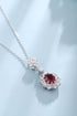 S925 Silver Cultivated Ruby Necklace W (JRURN017Y)