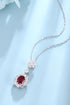 S925 Silver Cultivated Ruby Necklace W (JRURN017Y)