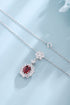 S925 Silver Cultivated Ruby Necklace W (JRURN017Y)