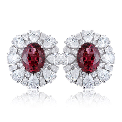 s925 silver natural garnet earrings W