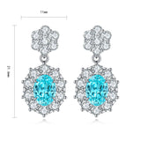 S925 sterling silver cultured Paraiba earrings