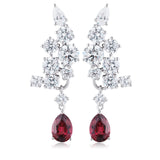 S925 silver natural garnet earrings