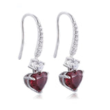 S925 siver natural garnet earrings W