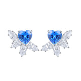 S925 silver cultured cobalt spinal earrings A
