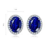 S925 silver cultured sapphire earrings W 2.16ct